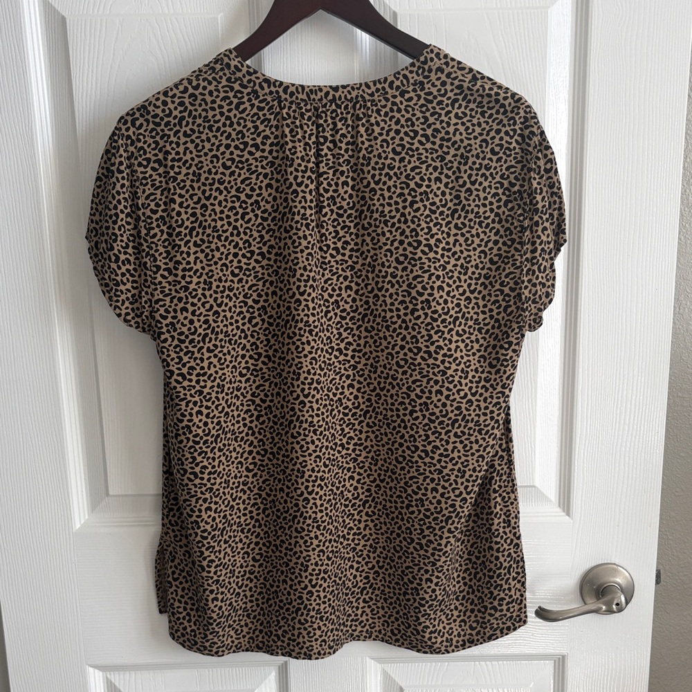 Old Navy Leopard Print Blouse - Black and Tan - Picture 2 of 4